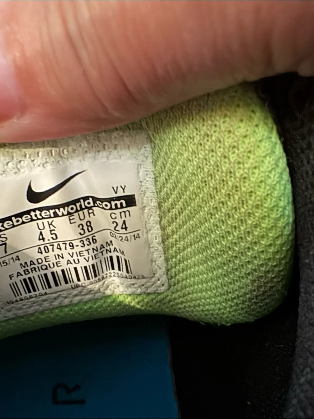 Nike Kids High-Top Sneakers in Neon Green, Blue and Gray